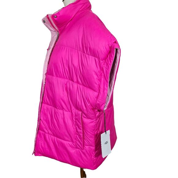 UGG Pink Reversible Sydnee Puffer Vest NWT - Picture 7 of 13